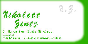 nikolett zintz business card